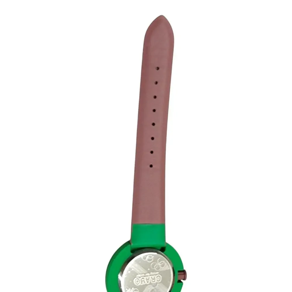 Crayo Crazy For Color Green Brown Analog Quartz Watch Silicone Band Battery